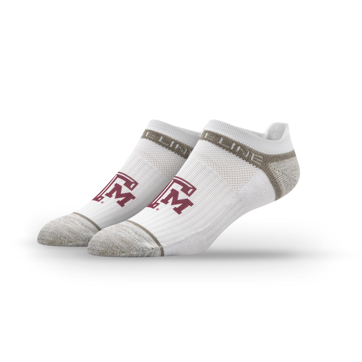 Texas A&M University NCAA Primary Logo White Premium Low Socks