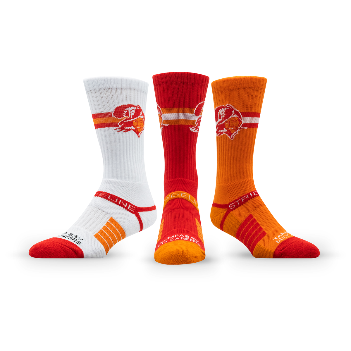 Tampa Bay Buccaneers: crew sock from the NFL Retro Premium Crew Knit Socks 3-Pack