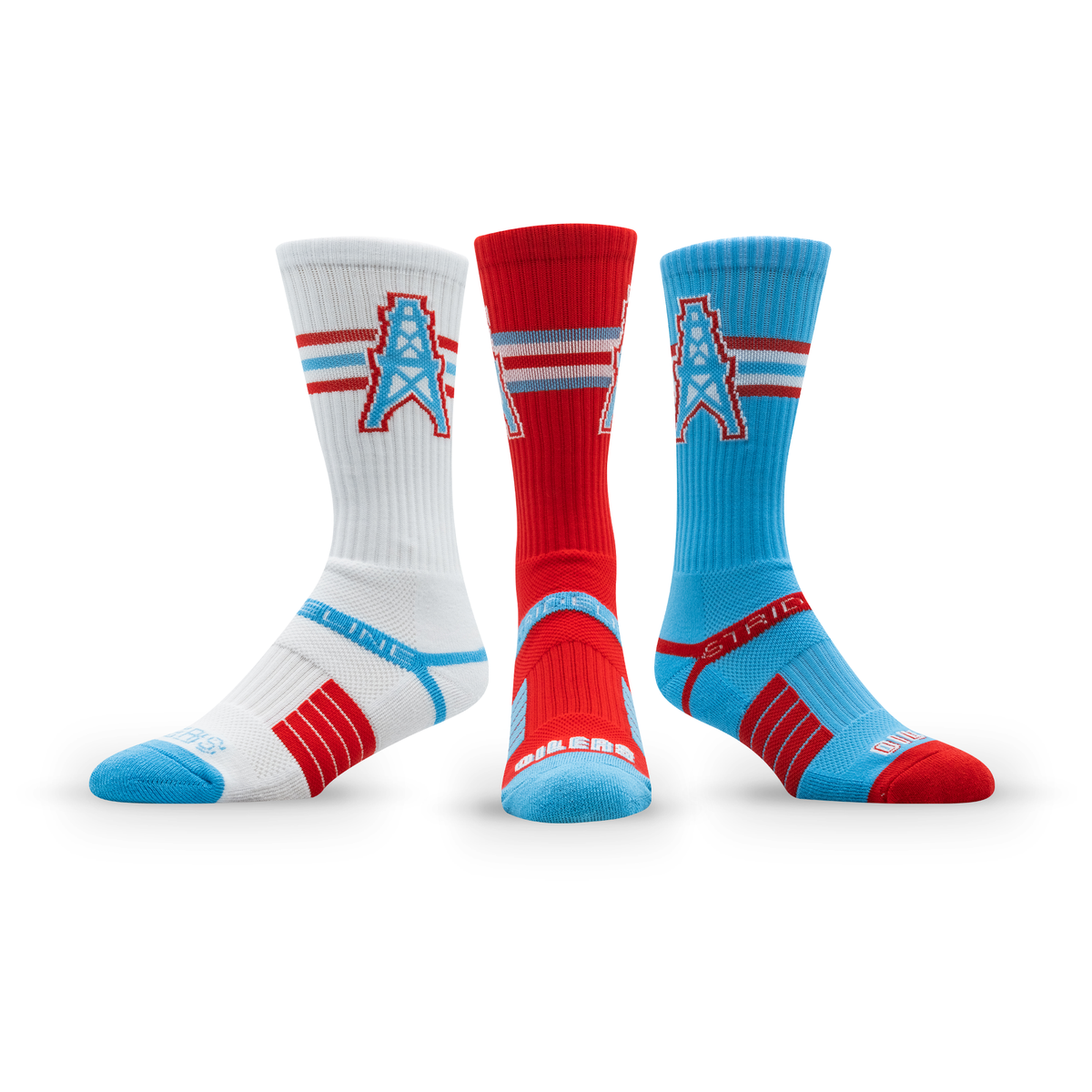 Tennessee Titans: crew sock from the NFL Retro Premium Crew Knit Socks 3-Pack