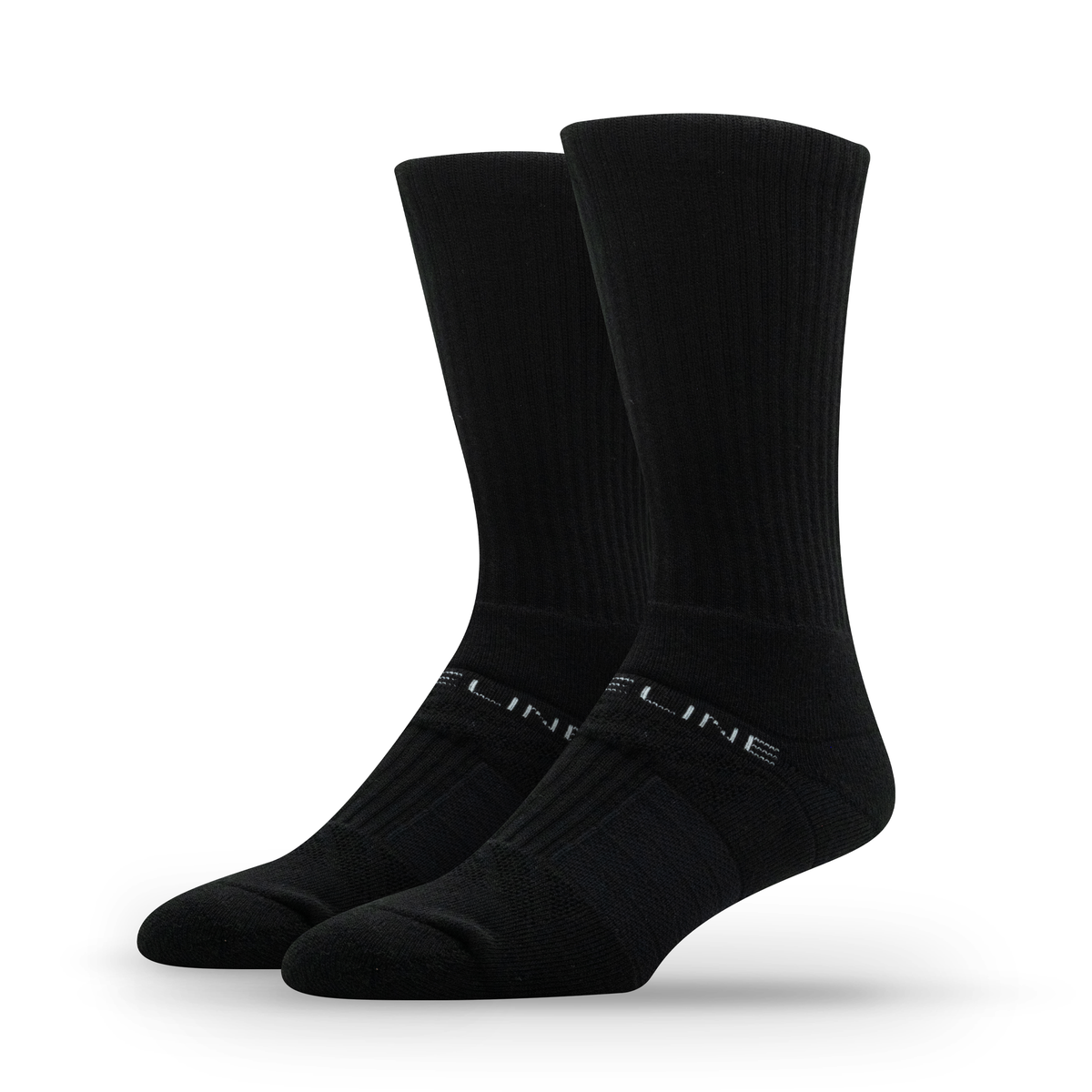Black: crew sock from the Premium Crew Combed Cotton 8-Pack