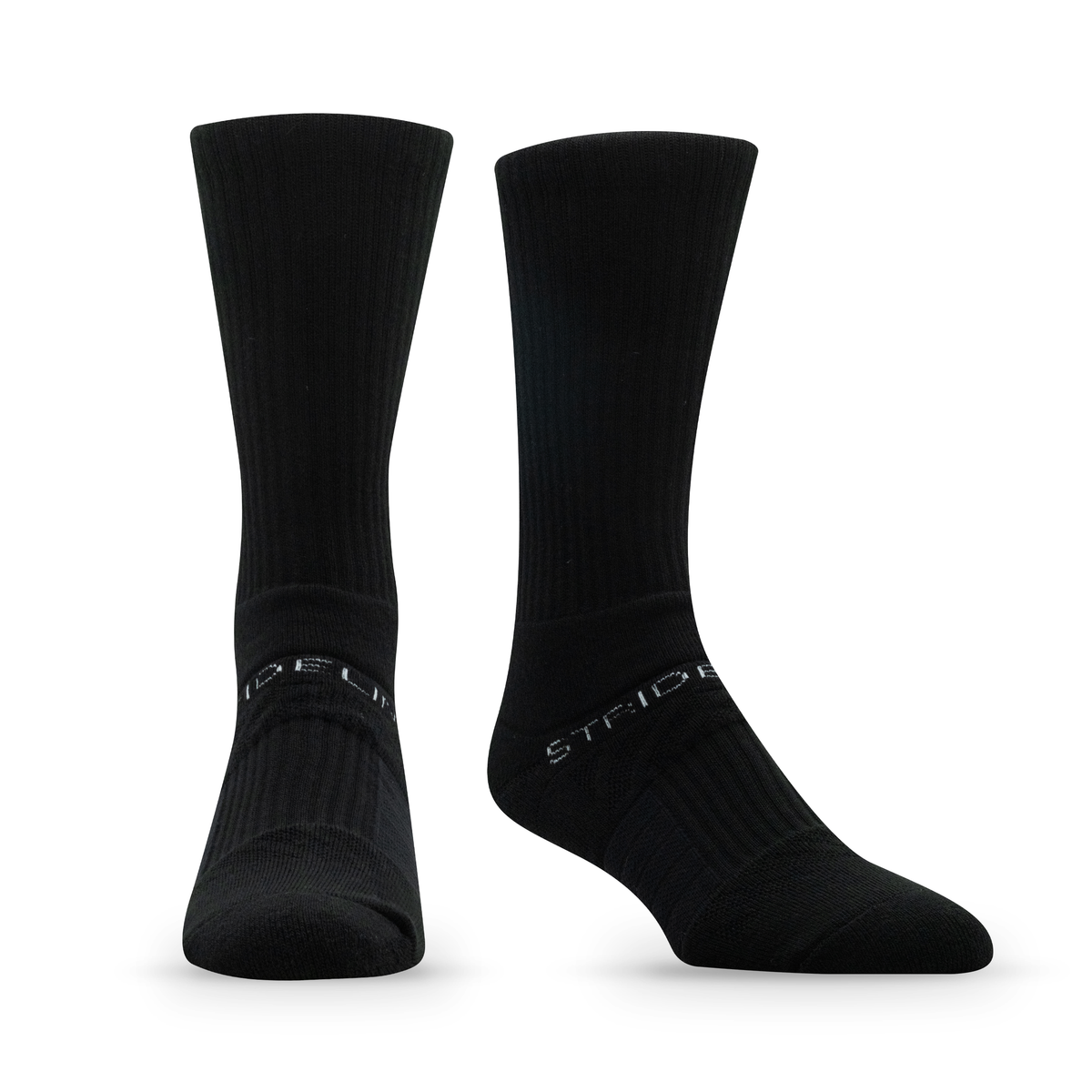 Black: alternate view of a crew sock from the Premium Crew Combed Cotton 8-Pack